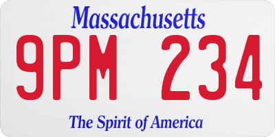 MA license plate 9PM234