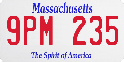 MA license plate 9PM235