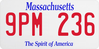 MA license plate 9PM236