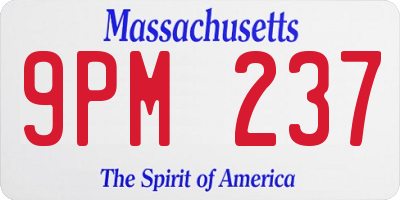 MA license plate 9PM237