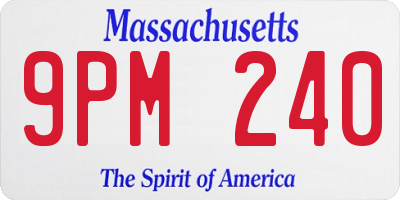 MA license plate 9PM240