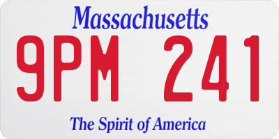 MA license plate 9PM241