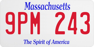 MA license plate 9PM243
