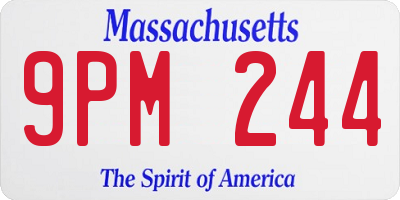 MA license plate 9PM244