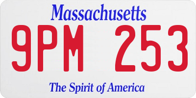 MA license plate 9PM253