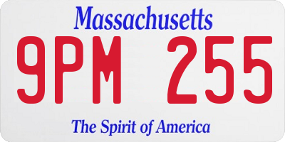MA license plate 9PM255