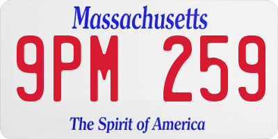 MA license plate 9PM259