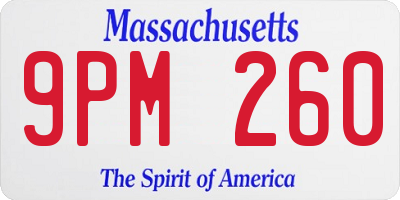 MA license plate 9PM260