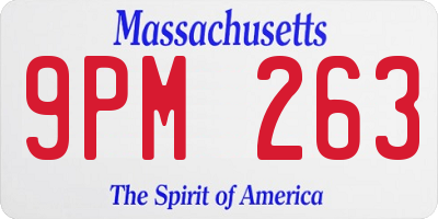 MA license plate 9PM263