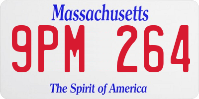 MA license plate 9PM264
