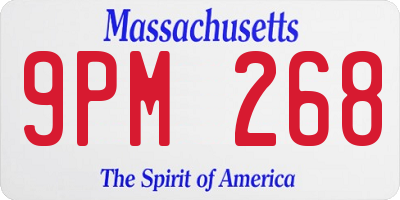 MA license plate 9PM268