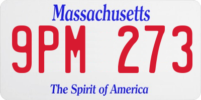 MA license plate 9PM273