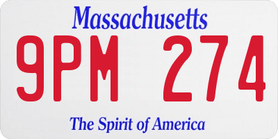 MA license plate 9PM274