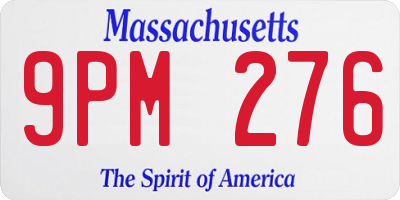 MA license plate 9PM276