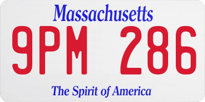 MA license plate 9PM286