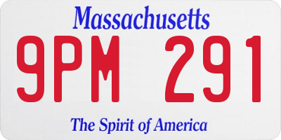 MA license plate 9PM291