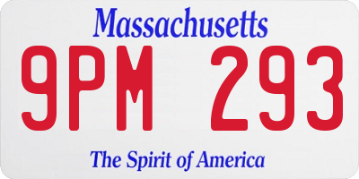 MA license plate 9PM293