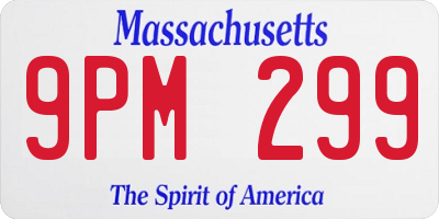 MA license plate 9PM299