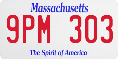 MA license plate 9PM303
