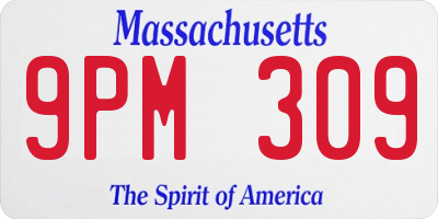MA license plate 9PM309