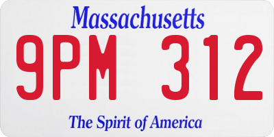 MA license plate 9PM312