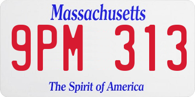 MA license plate 9PM313