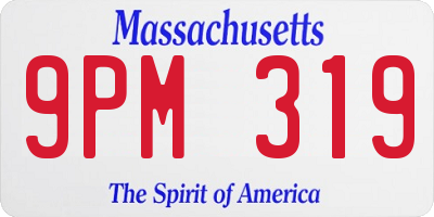 MA license plate 9PM319