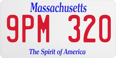 MA license plate 9PM320