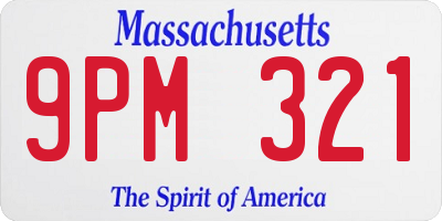 MA license plate 9PM321