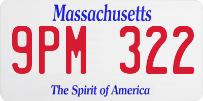 MA license plate 9PM322