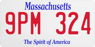 MA license plate 9PM324