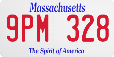 MA license plate 9PM328