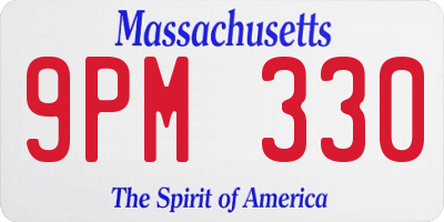 MA license plate 9PM330