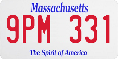 MA license plate 9PM331