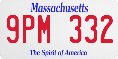 MA license plate 9PM332