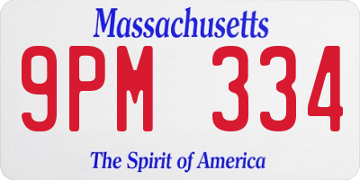 MA license plate 9PM334