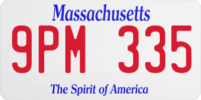 MA license plate 9PM335