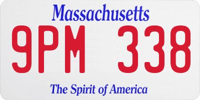 MA license plate 9PM338