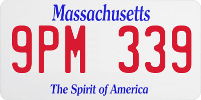 MA license plate 9PM339