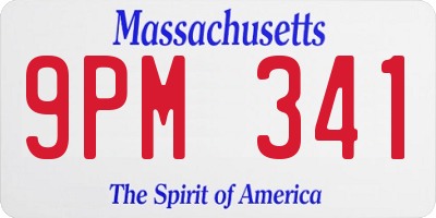 MA license plate 9PM341