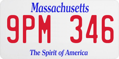 MA license plate 9PM346