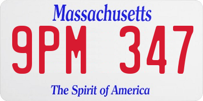 MA license plate 9PM347