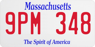 MA license plate 9PM348