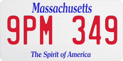 MA license plate 9PM349