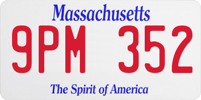 MA license plate 9PM352