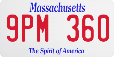 MA license plate 9PM360