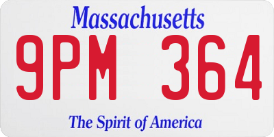 MA license plate 9PM364