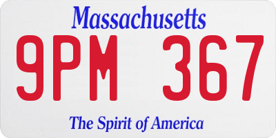 MA license plate 9PM367