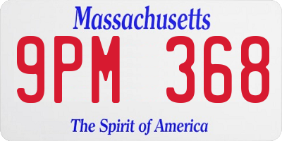 MA license plate 9PM368