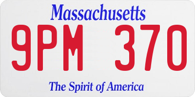 MA license plate 9PM370